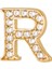 14 Ayar Altın Taşlı R Harf Küpe 0,58 gr 3