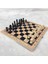 24X24CM Tarzı Ahşap Satranç Tahtası Katlanabilir Satranç Tahtası Aile Seyahat Satranç Tahtası Seyahat Hediye Depolama Taşınabilir Seyahat Oyun Seti Masa Oyunu (Yurt Dışından) 1