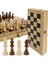 24X24CM Tarzı Ahşap Satranç Tahtası Katlanabilir Satranç Tahtası Aile Seyahat Satranç Tahtası Seyahat Hediye Depolama Taşınabilir Seyahat Oyun Seti Masa Oyunu (Yurt Dışından) 2