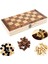 34X34CM Stili 3 In 1 Ahşap Uluslararası Satranç Seti Ahşap Satranç Tahta Oyunları Dama Bulmaca Oyunu Nişanlı Çocuklar Için Doğum Günü Hediyesi Ajedrez (Yurt Dışından) 3