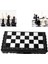2021NEW 1set Mess Folding Magnetic Plastic Chessboard Board Game Portable Kid Toy Portable Wooden Chess Piece Chessboard (Yurt Dışından) 2