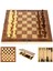 29X29CM Stili Ess Set Wooden Chess Game Backgammon Checkers Indoor Chess For Family Wooden Folding Chessboard Chess Pieces Chessman (Yurt Dışından) 2