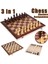 29X29CM Stili Ess Set Wooden Chess Game Backgammon Checkers Indoor Chess For Family Wooden Folding Chessboard Chess Pieces Chessman (Yurt Dışından) 3