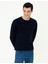 Erkek Lacivert Slim Fit Bisiklet Yaka Basic Triko Kazak 50237801-VR033 3