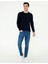 Erkek Lacivert Slim Fit Bisiklet Yaka Basic Triko Kazak 50237801-VR033 5