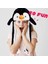 Penguen Şapka Kulakları Hareket Eden Işıklı Modlu Peluş Tavşan Şapka 3