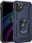 Apple iPhone 12 Kılıf Sofya Yüzüklü Silikon Kapak - Lacivert 1