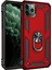 Apple iPhone 11 Pro Max Kılıf Sofya Yüzüklü Silikon Kapak - Kırmızı 1