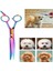 Kavisli Rainbow Petshop Kuaför Kedi Köpek Evcil Hayvan Makası Saç Şekil Verme Makası XLQ510 1