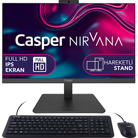 Casper Nirvana A60.1215-8U00X-V Intel Core i3 1215U 8GB 250GB SSD Freedos 23.8 All In One Bilgisayar