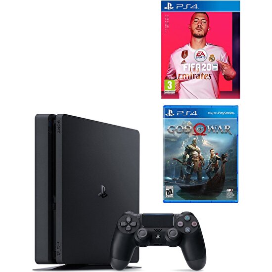 Sony Playstation 4 Slim 500 GB + Ps4 Fifa 2020 + Ps4 God Of War