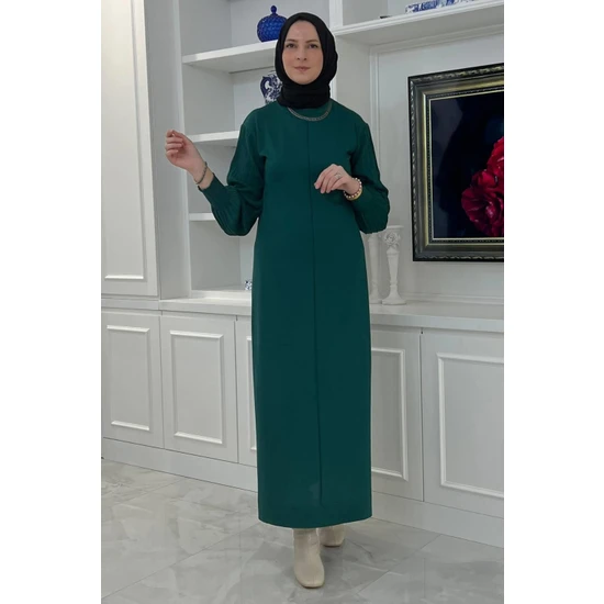 Rabia Şamlı Ecem Zümrüt Triko Elbise