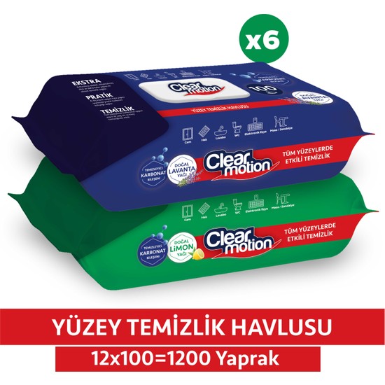 Clearmotion Yüzey Temizlik Havlusu (12X100) 1200 Yaprak