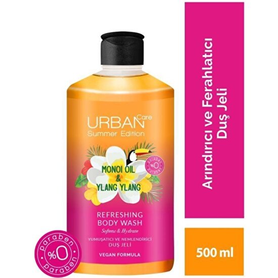 URBAN Care Summer Body-Monoi Yağı&Ylang Ylang Arındırıcı ve Ferahlatıcı Duş Jeli-Vegan-500 ML