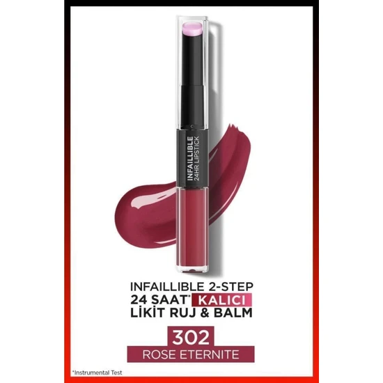 L'Oréal Paris  Infaillible 2-step 24 Saat Kalıcı Likit Ruj & Balm - 302 Rose Eternite