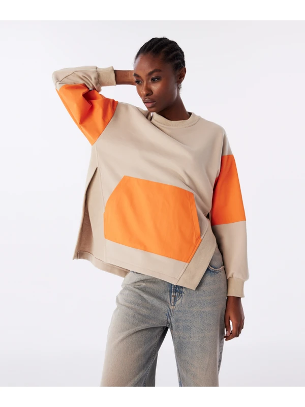 Twist Colorblock Sweatshırt