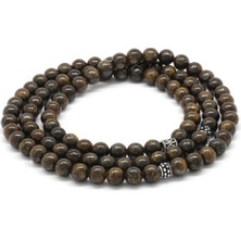 Okyanus Silver Hem Bileklik - Hem Kolye - Hem Tesbih 99LU Bronzite Doğaltaş Takı