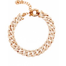 Okyanus Silver Beyaz Zirkon Taşlı Rose Renk 925 Ayar Gümüş Gurmet Kadın Bileklik