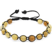 Okyanus Silver Makrome Örgülü Faset Kesim Akik Doğaltaş Erkek Bileklik