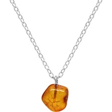 Okyanus Silver Doğal Form Gün Batımı Renkli Doğal Damla Taşlı Kolye