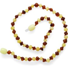 Okyanus Silver Bal-Beyaz Renkli Özel Seri Naturel Damla Kehribar Taşlı Bebek Diş Kolyesi