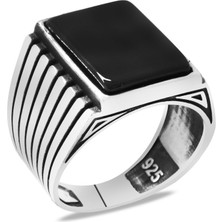 Okyanus Silver Oniks Taşlı Elegance Tasarım 925 Ayar Gümüş Erkek Yüzük
