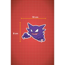 Quart Aksesuar 10 x 8 cm Haunter Pokemon Sticker Motor Araba Kask Laptop Sticker