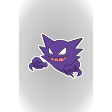 Quart Aksesuar 10 x 8 cm Haunter Pokemon Sticker Motor Araba Kask Laptop Sticker