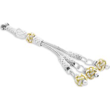 Okyanus Silver Sarı-Beyaz Renk Bakır Kaplama Üçlü Top Kazaz Püskül