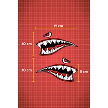 Quart Aksesuar 19 x 10 cm Köpek Balığı Shark Sticker Motor Araba Kask Laptop Sticker