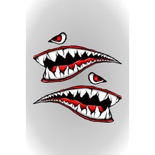 Quart Aksesuar 19 x 10 cm Köpek Balığı Shark Sticker Motor Araba Kask Laptop Sticker