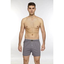 Kolcu Önü Düğmeli Erkek Havlu Bel Boxer K13230 - Füme