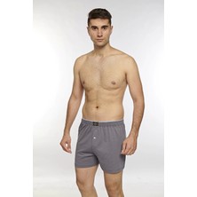 Kolcu Önü Düğmeli Erkek Havlu Bel Boxer K13230 - Füme