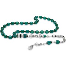 Okyanus Silver 925 Ayar Gümüş Kral Püsküllü Nakkaş Imameli Zülfikar Tasarım Turkuaz Ateş Kehribar Tesbih