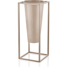 The Mia Prizma Vazo & Saksı Karamel 70X30X30 cm