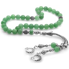 Tesbihname Kararmaz Metal Ayyıldız Püsküllü Küre Kesim Aventurin Doğaltaş Tesbih