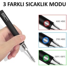 Valkyrie Şarjlı Kablosuz Lehim Makinası - 5 Saniyede Isınma - 30 Dakika Kullanım - USB Type-C Şarj - 3 Farklı Isı Modu - 450 Derece