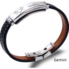 Tesbihname Deri&çelik Kombinli Kişiye Özel Isim Harf/yazılı Ikizler Burcu Erkek Bileklik