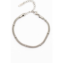 Gümüş Hediye Al Gümüş Renk Telkari Tasarım Tam Tur Kararmaz Metal Kadın Bileklik