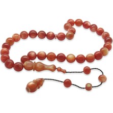 Tesbihname Sistemli Her Bir Tanesi Usta Işçilikli Küre Kesim Sedefli Kırmızı Katalin Tesbih