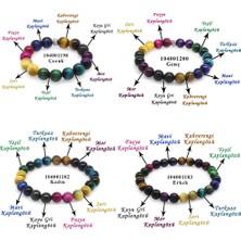 Gümüş Hediye Al Küre Kesim Kaplangözü Doğaltaş Kombinli Aile Enerji Bilekliği(4lü Set)