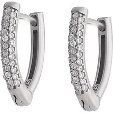 Gümüş Hediye Al Starlight Diamond Zirkon Taşlı V Tasarım 925 Ayar Gümüş Küpe