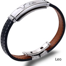 Tesbihname Deri&çelik Kombinli Kişiye Özel Isim Harf/yazılı Aslan Burcu Kadın Bileklik