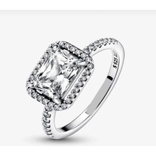 Işıltılı Dikdörtgen Taşlı Yüzük