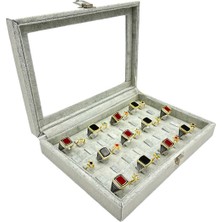 Sezgin Kutu ve Aksesuar Yüzük ve Kutusu Tırnaklı Anfora Gri Süet