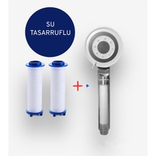Truva (KİREÇ ÖNLEYİCİ) Filtreli 5 Fonksiyonlu Krom Yüksek Basınçlı Ayarlanabilir Duş Başlığı+ 2 Adet Yedek Filtre