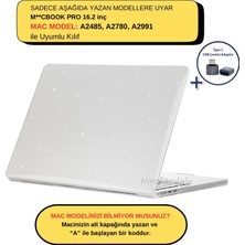 McStorey Macbook Pro Kılıf 16 inç M1-M2-M3 Simli Kristal Star (Touchbarsız 16.2" Pro) A2485 A2780 A2991 ile Uyumlu