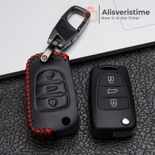 Alisveristime (Kia Sportage, Rio, Ceed, Soul, Optima Uyumlu) Deri Anahtar Kılıfı