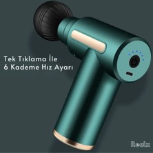 Realx 4 Başlıklı Şarjlı Masaj Tabancası 6 Kademeli Titreşimli Profesyonel Mini Masaj Aleti