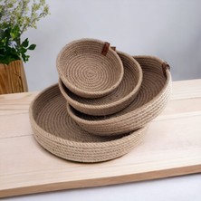 Home Decors By Özlem 4'lü Hasır Sepet Takımı Düzenleyici Saklama Kutusu Organizer Dekor Hediyelik El Emeği Salon Mutfak